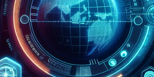 A futuristic digital navigation interface for adult entertainment, featuring vibrant categories and privacy symbols.